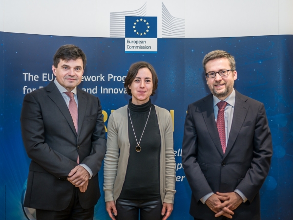 From left to right: Peter Plavčan, Minister of Education, Research and Sport of the Slovak Republic; Professor Andreja Kutnar, project manager InnoRenew CoE of the University of Primorska and Chair of FTP NSG Slovenia; and Carlos Moedas, the European Commissioner for Research, Science and Innovation. © University of Primorska